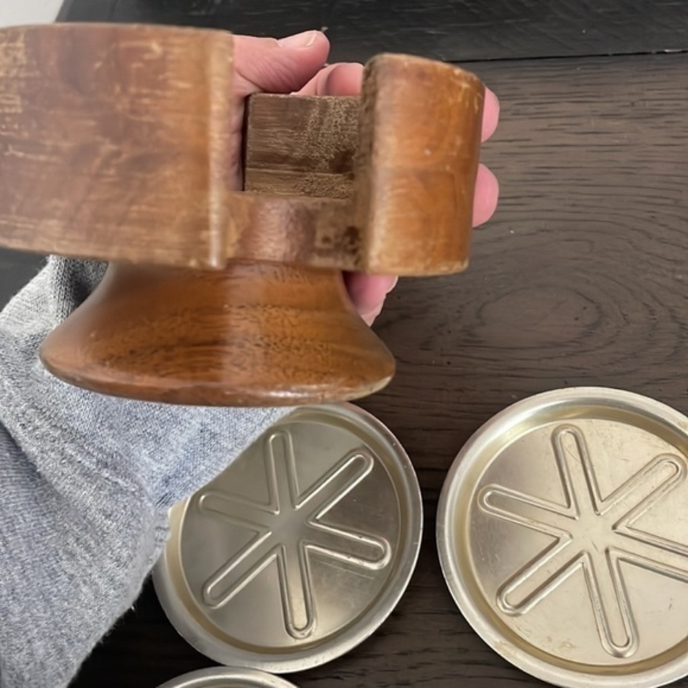 Solid American Walnut Coaster Set- Vintage‎ - Picture 8 of 10